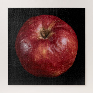 Elegante Apfelsammlung auf Schwarz Puzzle