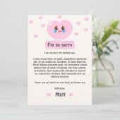 Elegante Apology Card Feiertagskarte (Stehend Vorderseite)