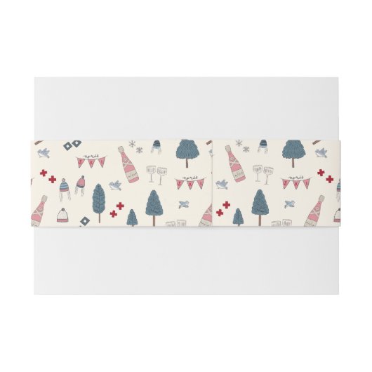 Elegante Apres Ski Bachelorette Einladungsbanderole (Rückseitenbeispiel)