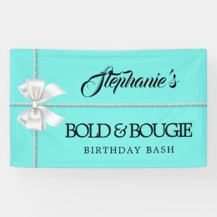 Elegante Aqua Aquamarin Tiffany Themenwelt Geburts Banner