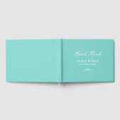 Elegante Aqua Blue and White Wedding Gästebuch (Voll)
