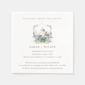 Elegante Aqua Blue Blumenstrauß Teapot Facts Weddi Serviette (Vorderseite)