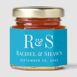 Elegante Aqua Blue Chic Moderne Monogram Wedding