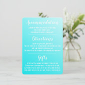 Elegante Aqua Blue Enclosure Card Einladung (Stehend Vorderseite)