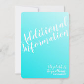 Elegante Aqua Blue Enclosure Card Einladung (Rückseite)