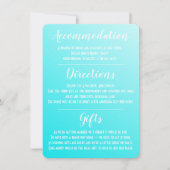 Elegante Aqua Blue Enclosure Card Einladung (Vorderseite)