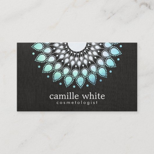 Elegante Aqua Blue Lotus Blume Naturschönheit Visitenkarte (Vorderseite)