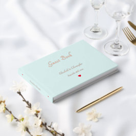 Elegante Aqua Blue Rose Gästebuch