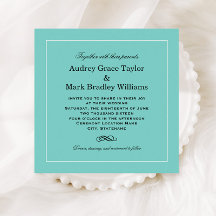 Elegante Aqua Blue Square Wedding