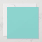 Elegante Aqua Blue Square Wedding Einladung (Rückseite)