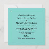 Elegante Aqua Blue Square Wedding Einladung (Vorderseite)