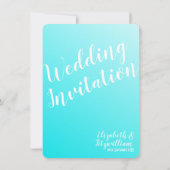 Elegante Aqua Blue Wedding Einladung (Rückseite)
