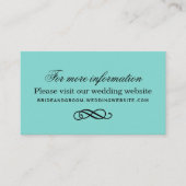Elegante Aqua Blue Wedding Information Begleitkarte (Vorderseite)