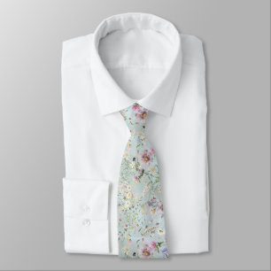 Elegante Aqua-Blumen-Hochzeitskrawatte Krawatte