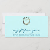 Elegante Aqua Custom Business Logo Geschenkkarte (Vorderseite)