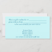 Elegante Aqua Custom Business Logo Geschenkkarte (Rückseite)