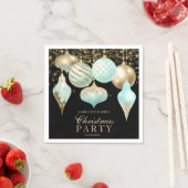 Elegante Aqua Gold Ornamente Weihnachten Party Serviette (Beispiel)