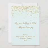 Elegante Aqua Gold Ornaments Frohe Weihnachtskarte (Rückseite)