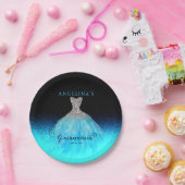 Elegante Aqua Gown Quinceañera Teller (Party)