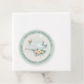 Elegante Aqua Gray Nähmaschine Blumenmatte Geschenkanhänger (Beispiel)