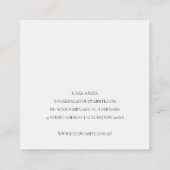 Elegante Aqua Gray Nähmaschine Blumenmatte Quadratische Visitenkarte (Rückseite)