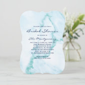 Elegante Aqua Marble Bridal Dusche Einladung (Stehend Vorderseite)