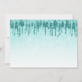 Elegante Aqua Mint Glitzer Tropfen 16 . Geburtstag Einladung (Rückseite)