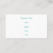 Elegante Aqua Pattern Business Card Visitenkarte (Rückseite)