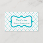 Elegante Aqua Pattern Business Card Visitenkarte (Vorderseite)