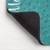 Elegante Aqua-Strauß-Leder-Blick-Mausunterlage Mousepad (Ecke)