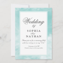 Elegante Aqua Watercolor Einladung zur Hochzeit
