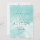 Elegante Aqua Watercolor Einladung zur Hochzeit (Rückseite)