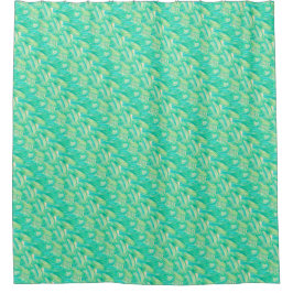 Elegante Aquamarin-Aquarell-Blütenblatt Duschvorhang