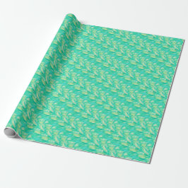 Elegante Aquamarin-Aquarell-Blütenblatt Geschenkpapier