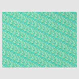 Elegante Aquamarin-Aquarell-Blütenblatt Seidenpapier