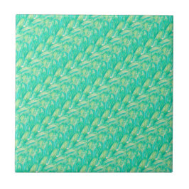 Elegante Aquamarin-Aquarell-Blütenblätter Fliese