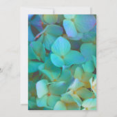 Elegante Aquamarin-blaue Hydrangeas-Blume Hochzeit Einladung (Rückseite)