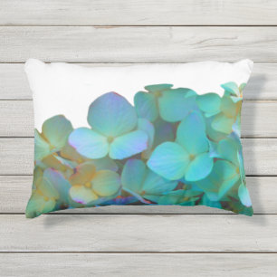 Elegante Aquamarin-blaue Hydrangeas-Blume Kissen Für Draußen