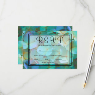 Elegante Aquamarin-blaue Hydrangeas-Blume UAWG RSVP Karte