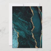 Elegante Aquamarin Blue Agate Gold Wedding Einladung (Rückseite)