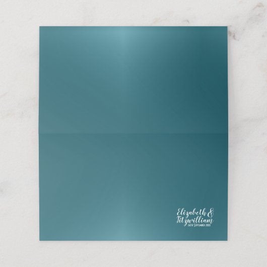 Elegante Aquamarin Blue Platzkarte oder Escort Car (Außenseite Aufgefaltet)