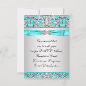 Elegante Aquamarin Blue UAWG RSVP Karte (Rückseite)