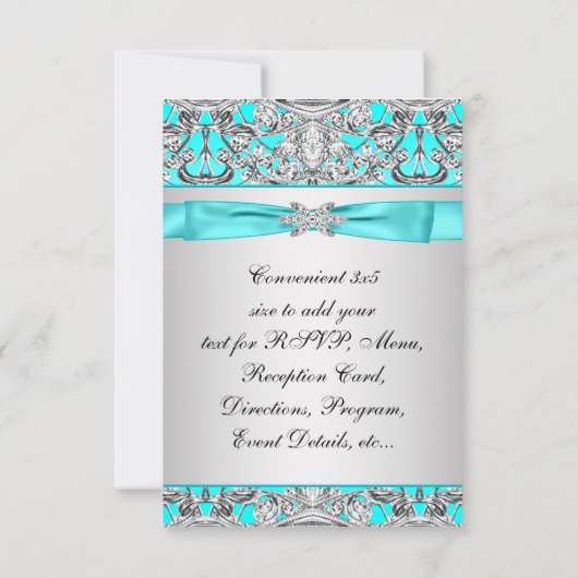 Elegante Aquamarin Blue UAWG RSVP Karte (Rückseite)