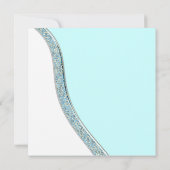 Elegante Aquamarin Blue Wedding Einladung (Rückseite)