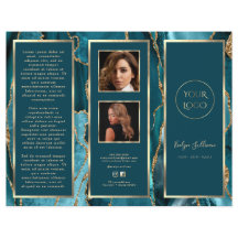 Elegante Aquamarin Gold Agate Broschüre