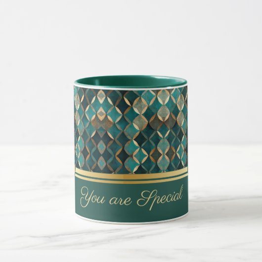 Elegante aquamarin-Gold-Kaffee-Tasse Tasse (Zentrum)