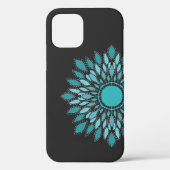 Elegante Aquamarin Lotus Blume Mandala Case-Mate iPhone Hülle (Rückseite)