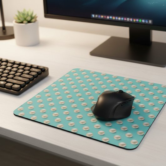 Elegante Aquamarin & Perlen Mousepad