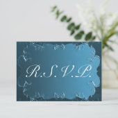 Elegante Aquamarin Wedding RSVP (Stehend Vorderseite)