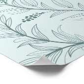 Elegante Aquamarine Begrüßung Poster (Ecke)